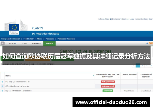 如何查询欧协联历届冠军数据及其详细记录分析方法